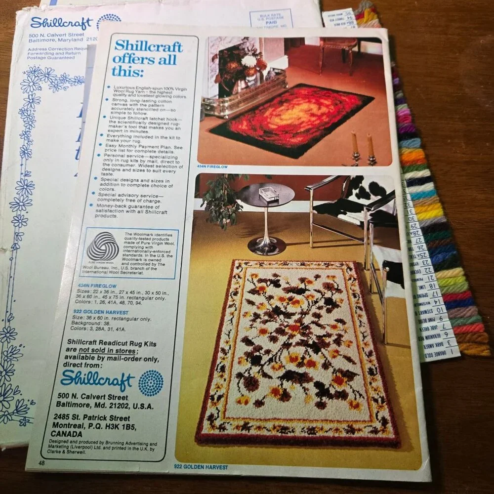 Skillcraft Readicut Rugs Vintage Color Catalog Samples Ephemera